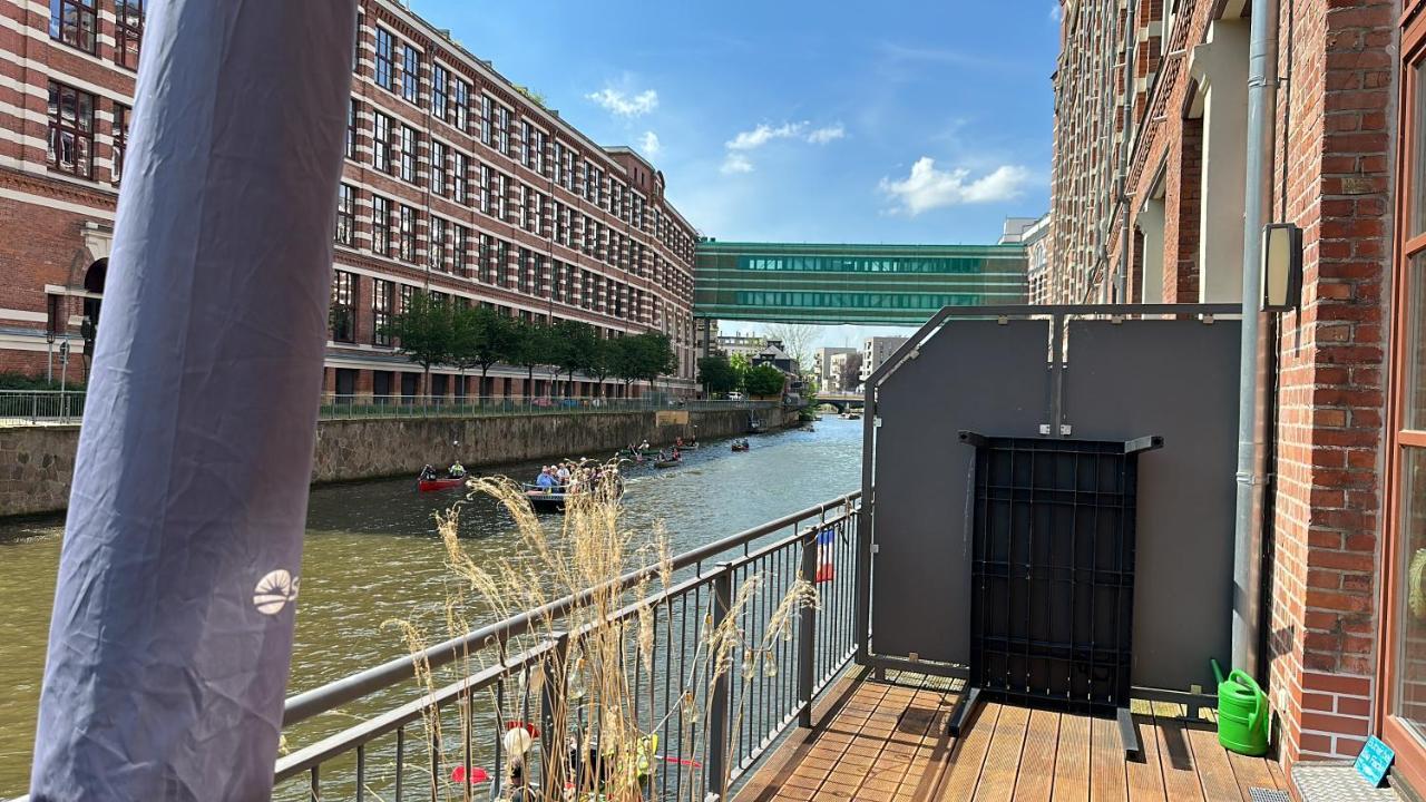 Relax-Wohnung Mit Balkon Ueber Die Weisse Elster Leipzig Luaran gambar