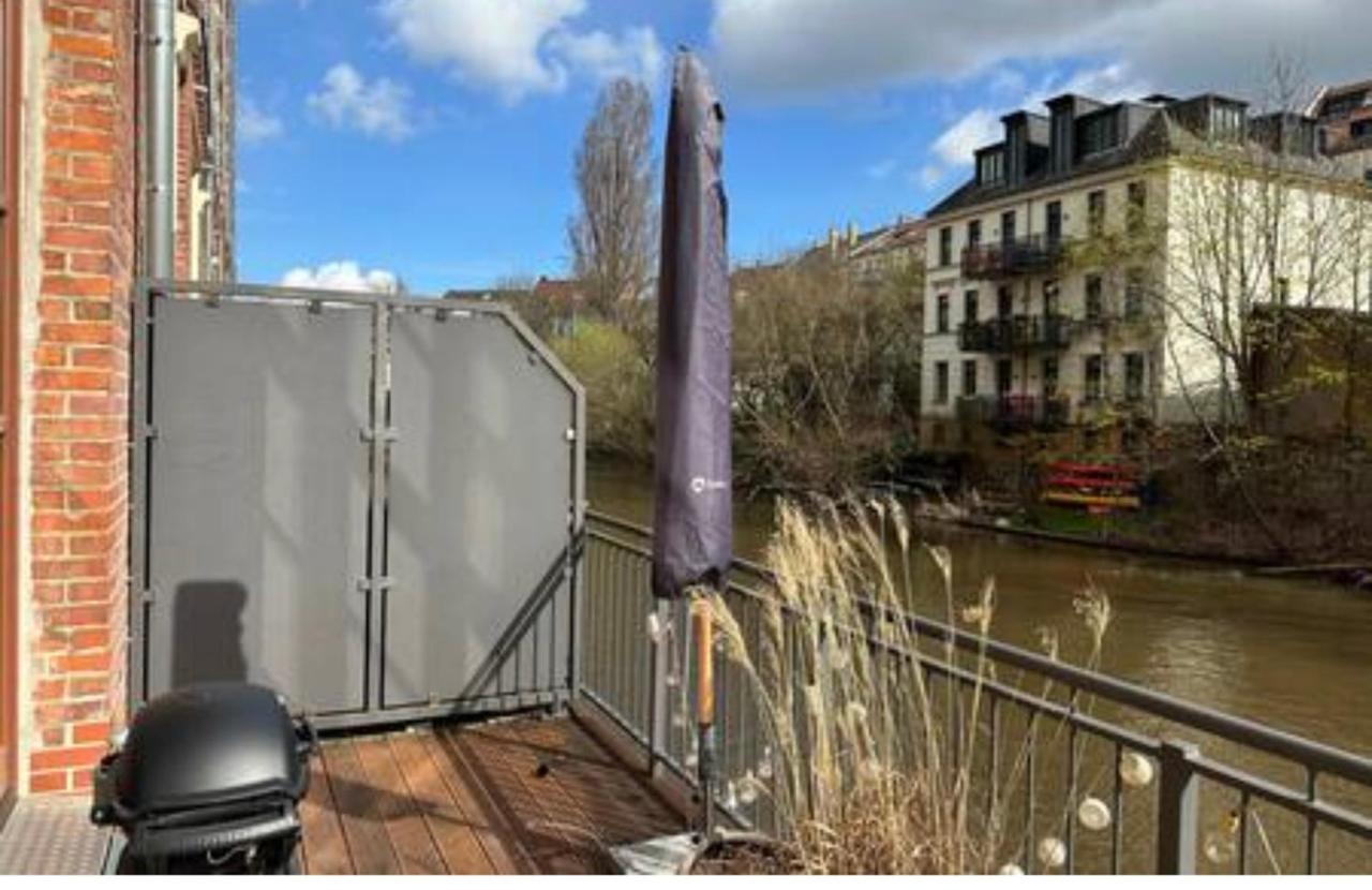 Relax-Wohnung Mit Balkon Ueber Die Weisse Elster Leipzig Luaran gambar